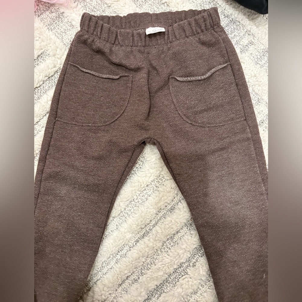 Zara Brown Knit Jogger Pants for Kids